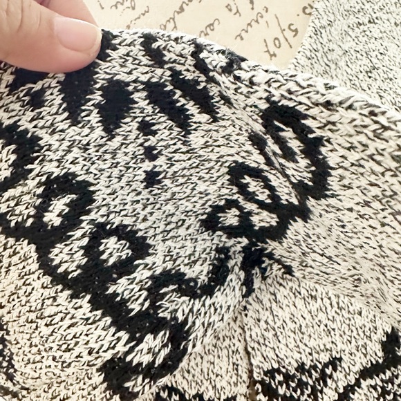 Elephant Print Open Cardigan Sweater Grey Black Cotton Blend NWOT - Picture 6 of 13